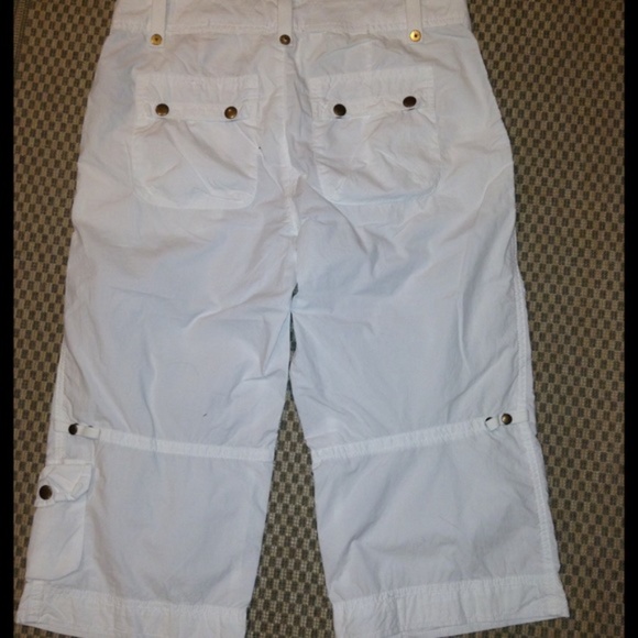 J- Crew White Cargo Cropped Capris Super - Picture 2 of 5